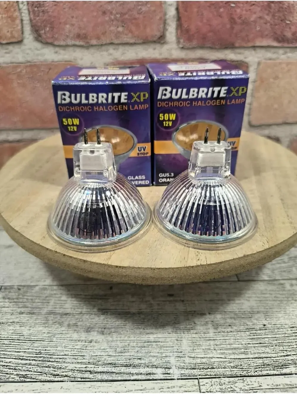 BULBRITE XP Dichroic Halogen Lamp GU5.3 50W 12V MR-16 UV Stop Orange NIB 2pk